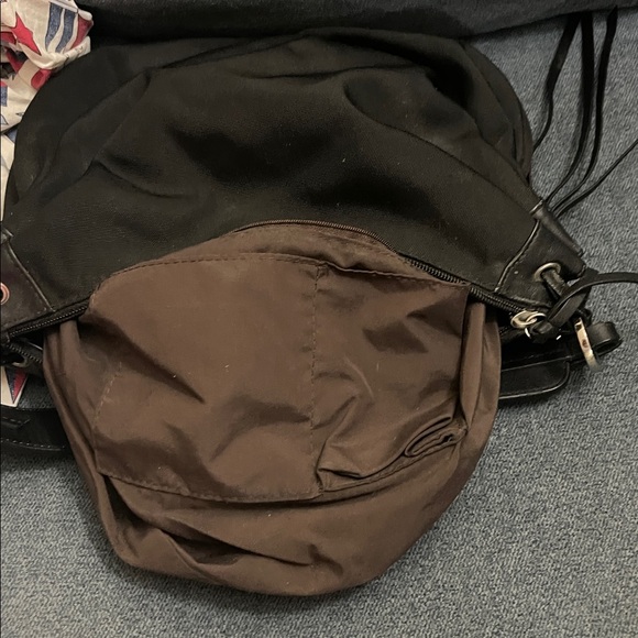 Lancel hobo bag black nylon with leather trim - Picture 7 of 9